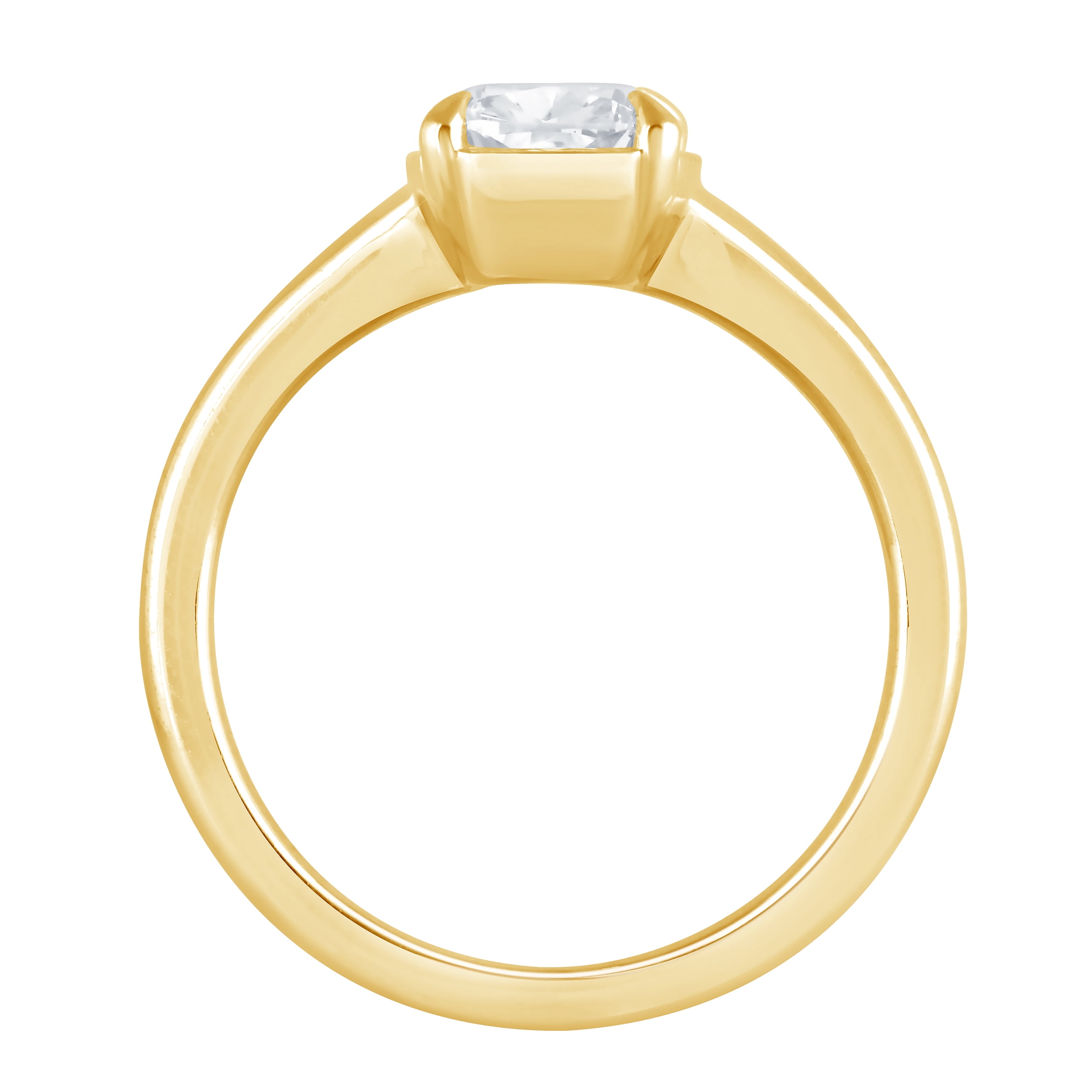Brilliance Fine Jewelry Women's 2 Ct. Elongated Cushion Cut Lab Grown Diamond Ring in Gold Vermeil