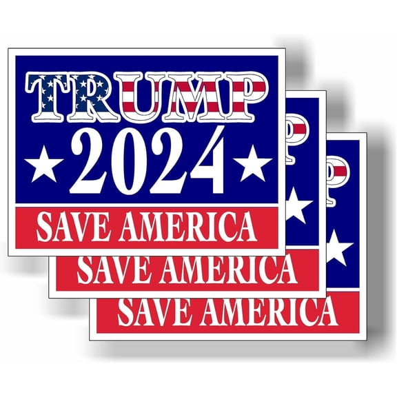 3 Pack Eco Trump 2024 Save America Bumper Magnet 4 in x 3 in