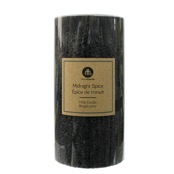 Hometrends 8" Midnight Spice Scented Pillar Candle, 4"Dia x 8"H