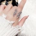 thumbnail image 4 of Anillo de apertura con alas de ángel creativo para mujer, exquisito anillo de circonita 3A con microincrustaciones, 4 of 5