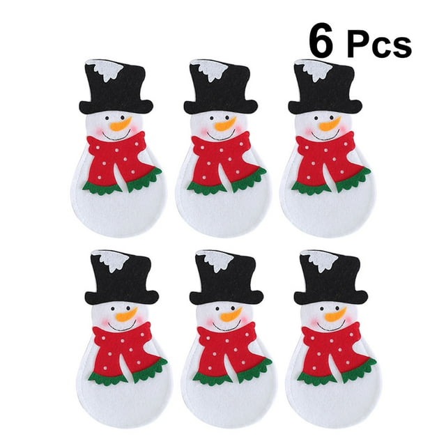 Mobutofu 6Pcs Rectangular Nonwoven Cloth Tableware Pouch for Spoons and Forks Holder Christmas Dinner Party Decor