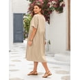 thumbnail image 6 of Zeagoo Plus Size Sundress Short Sleeve for Women Summer Cotton Dresses Casual Loose Pockets Long Dress, 6 of 6