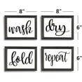 thumbnail image 5 of Laundry Room Decor Wash Fold Dry Repeat Mini Signs Set of 4, Farmhouse Laundry Room Decorative Sign Framed wood Wall Art, Laundry Shelf Decor, 6'' x 8'', 5 of 5