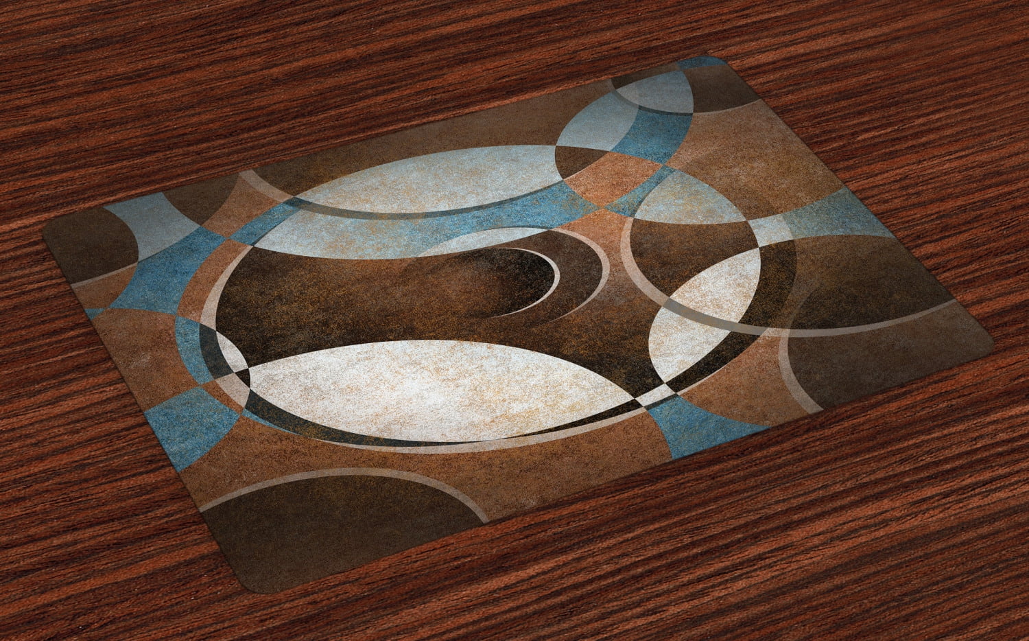 Abstract Placemats Set of 4 Grunge Vintage Style Contemporary Circular