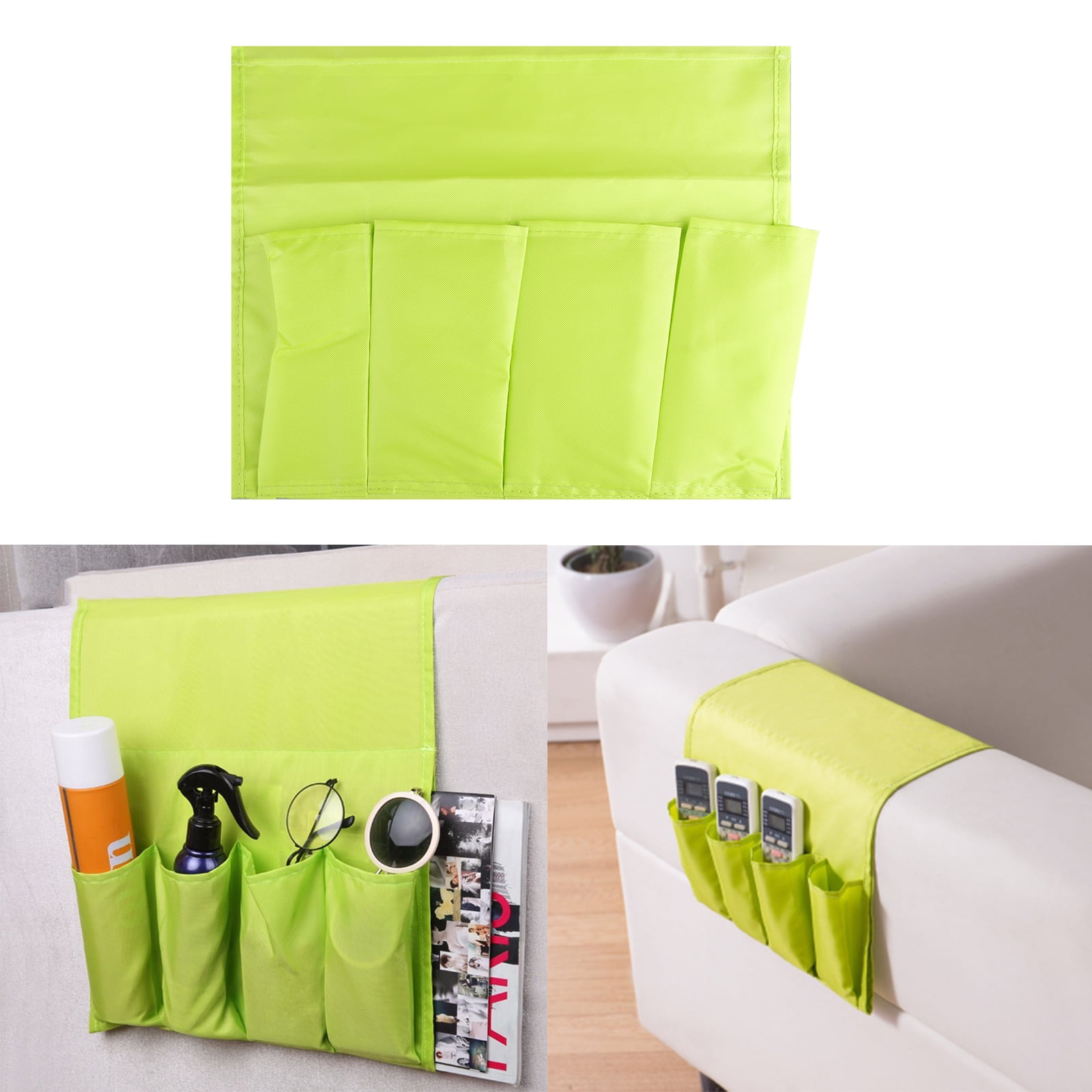 Chair Sofa Arm Rest TV Remote Control Organizer Holder 4 Pockets Chair Couch Bag