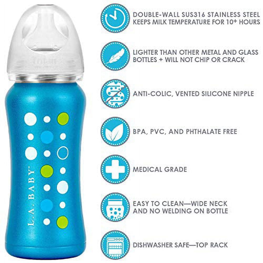 eco baba Baby Bottle, Stainless Steel, BPA Free, 12 oz