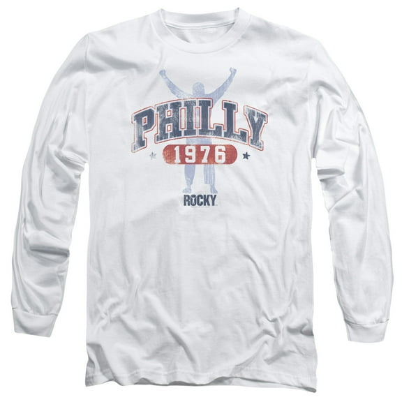 Rocky Philly 1976 Long Sleeve Adult 18/1 T-Shirt White