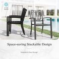 thumbnail image 5 of Sophia & William 7 Piece Outdoor Patio Dining Sets Metal Patio 54" Round Table and Black Stackable Chairs Furniture Set for 6-Person, 5 of 9