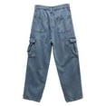 thumbnail image 5 of Men's Jeans Retro Sag Loose Wide Leg Casual Large Pocket Cargo Denim Wash Daddy Pants, 5 of 8
