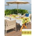 thumbnail image 5 of Outdoor Tablecloth with Umbrella Hole for Patio/Picnic/Party/Camping, Summer Sunflowers Waterproof Table Cloth Rectangle Table Cover Washable, Botanical Yellow Flowers Striped (60"x 120"), 5 of 8