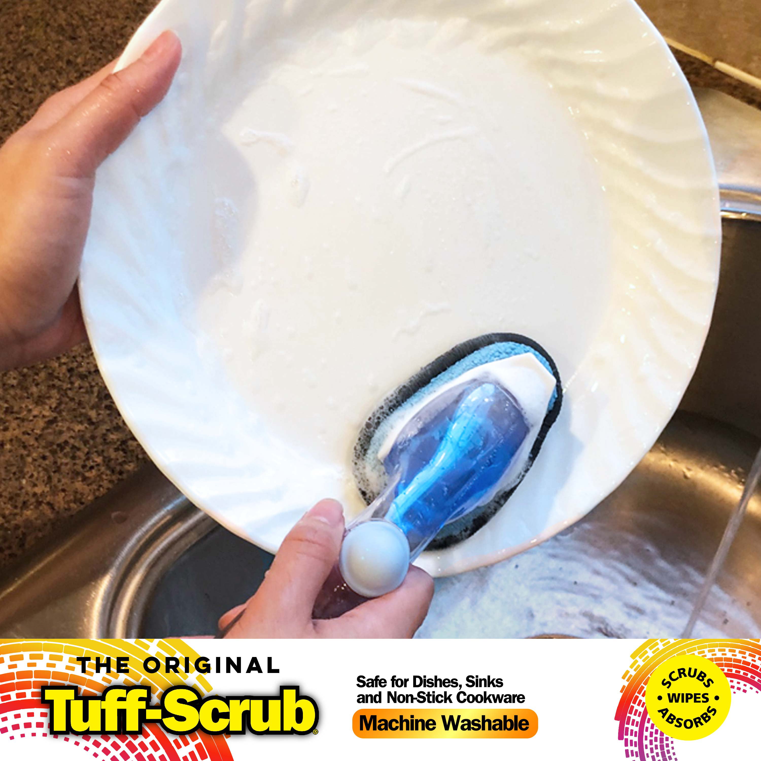 Tuff-Scrub Microfiber Tuff-Scrub Dishwand Refills - Long Lasting, Durable -  Blue - Heavy Duty - 2 Head Refills - Perfect for Tough Jobs - High Quality  & Dishwasher Safe in the Kitchen