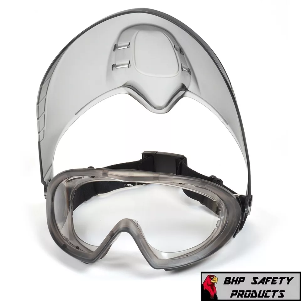 CIRCLE- Pyramex Capstone Lab Safety Goggle With Adjustable Face Shield Gg504Tshield