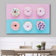 thumbnail image 2 of Impression sur Toile Art Mural Beignes Bleus et Roses Saupoudrés et Rayés Fruits Photographie Alimentaire Réalisme Chic Pittoresque Coloré Multicolore Ultra pour Salon, Chambre, Bureau - 12"x18 Pouces, 2 of 5