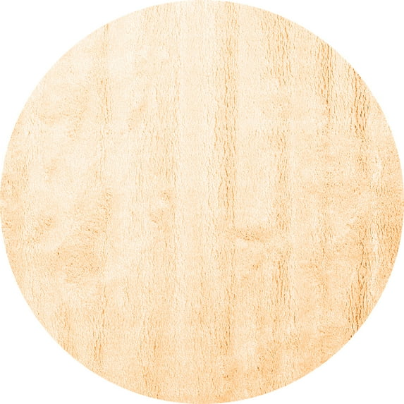 Ahgly Company Indoor Round Solid Orange Modern Area Rugs, 6' Round