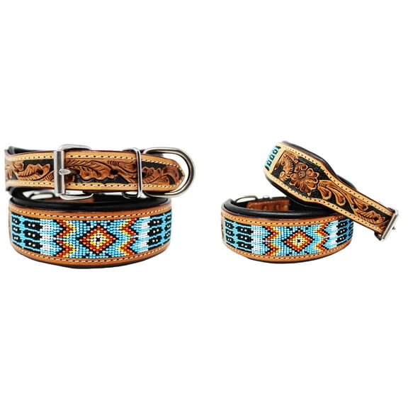 XSmall 9''- 13'' Dog Puppy Collar Genuine Cow Leather Padded Canine  60103