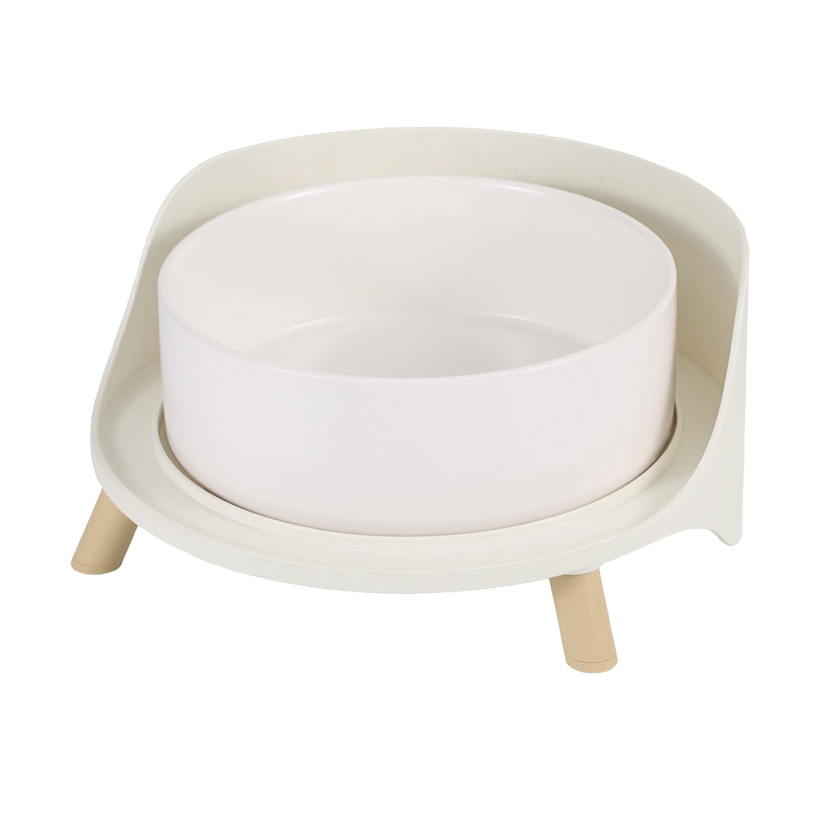 Elevated Dog Bowls Large Dogs - Raised Dog Food Bowl with Non Slip Stand - Heavy Weighted Ceramic Dog Feeding Bowl - Dog Water Bowl - 1 x 1800 ml - 60 oz - White