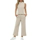 thumbnail image 3 of Conjunto de dos piezas SAMPEEL, trajes de verano para mujer, color beige M, 3 of 6