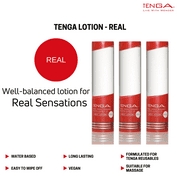 TENGA Lotion Real 5.75 Oz. x 3 Bottle Set Water-Based/Vegan Lubricant for Male Strokers