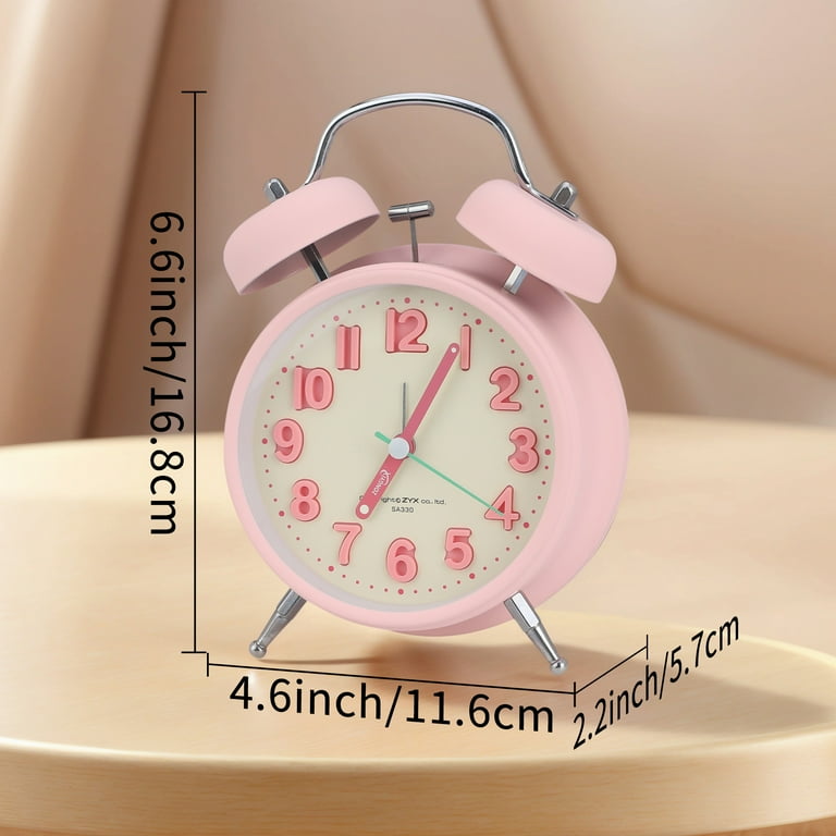 Unique Bargains Loud Alarm Twin Bell Alarm Clock Orange 4.6