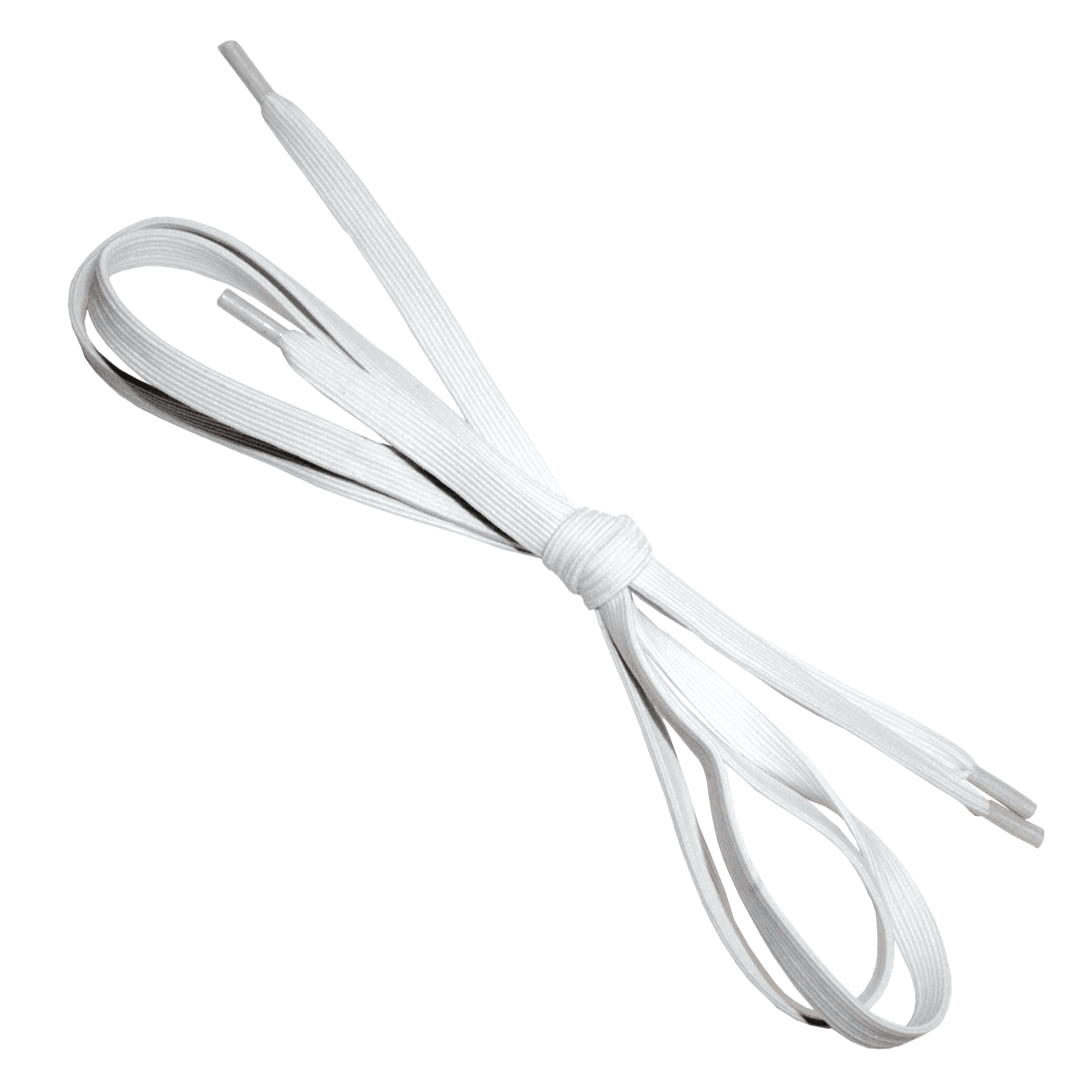 Wide White Elastic Shoelaces, 36 Inches Long