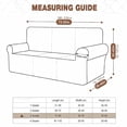 thumbnail image 4 of HUGNEO 1 Piece Stretch Sofa Cover, Jacquard Slipcover with Elastic Bottom, Washable & Pet Friendly Furniture Protector for Sofa, Beige, 4 of 11