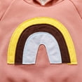 thumbnail image 5 of Newborn Baby Girl Long Sleeve Hooded Top Sweater Pullover Ruffle Pants Rainbow Outfits Set, 5 of 8