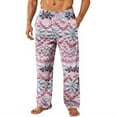 thumbnail image 2 of WTOBBY Mens Christmas Flannel Sleep Pants with Festive Print Pockets, Soft Fleece-Lined Lounge Pants for Holiday, Cozy Winter PJ Bottoms for Men,Purple L, 2 of 6