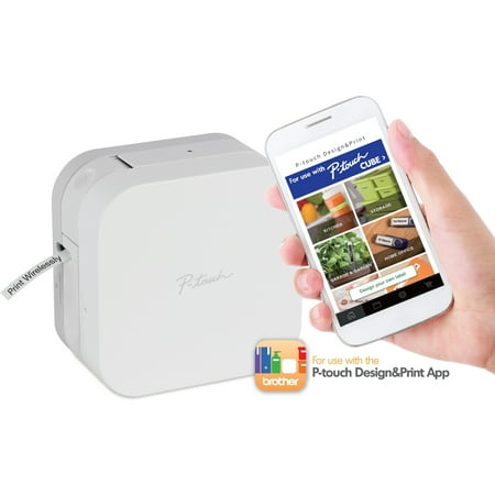 Brother PTP300BT P-Touch Cube Smartphone Label Maker, Bluetooth Wireless Technology - White