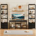 thumbnail image 5 of Satifur 5-Tier 65" H Bookshelf and Bookcase with 2 Removable Drawers, Narrow Display Shelf for Living Room, Black Oak, 5 of 8