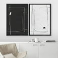 thumbnail image 3 of IDEA4WALL Framed Canvas Print Wall Art Black and White Line Art Polygon Collage Abstract Shapes Modern Boho Relax/Calm Chic for Living Room, Bedroom, Office - 24"x36"x2 Black, 3 of 5