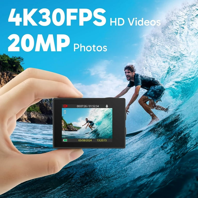 AKASO EK7000 4K30FPS Action Camera, Ultra HD, 170° Wide Angle
