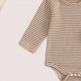 thumbnail image 4 of Kaprioy Baby Boy Winter Clothes My First Christmas Baby Boy Outfit Newborn Infant Striped Long Sleeve Romper Suspender Overalls Pants Hat 3Pcs Set, 4 of 8