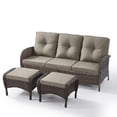 thumbnail image 2 of Unnifurnzi Outdoor Patio Furniture-All Weather Outdoor Wicker Sofa with Outdoor Ottoman 3 Seater Rattan Couch with Deep Seat for Deck Lawn Porch Balcony Poolside-Brown/Gray, 2 of 7