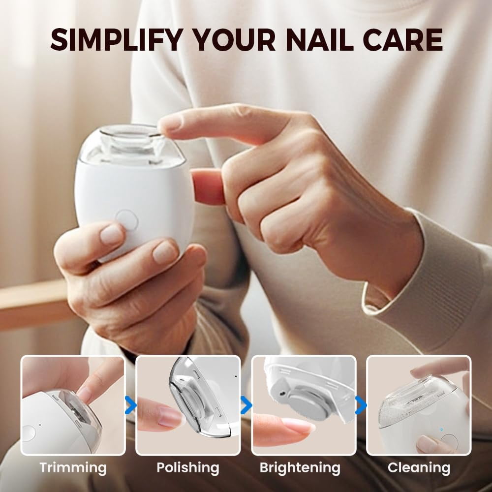 Electric Nail File, 2026 New Universal Automatic Nail Clippers, Baby Nail File Electric with Led Light and 3 Speeds, for Toenail Fingernail Grooming Home Office Salon (2 pcs)