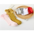 thumbnail image 3 of Infant Baby Girls Socks Cute Elastic Knee-Length Bowknot Ruffled Solid Lolita Socks Spanish Style, 3 of 5