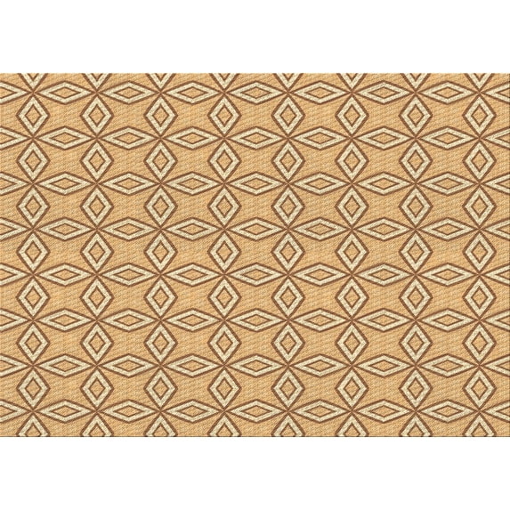 Ahgly Company Indoor Rectangle Patterned Macaroni and Cheese Yellow Area Rugs, 7' x 9'
