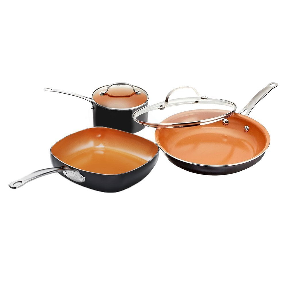 COPPER NEW Gotham Steel 10 Piece Nonstick SQUARE Frying Pan and Cookware Set 