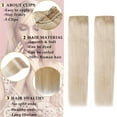 thumbnail image 2 of MY-LADY 10''-24'' 5 Clips in Human Hair Extensions Thick Real Natural Hair Pieces 100% Full Head Remy Hair 16inch #60 Platinum Blonde（Thin）, 2 of 8