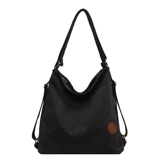 Bolso de hombro Unisex Versátil Vintage School Bag Student Casual Shoulder Bag Mochila (Negro)
