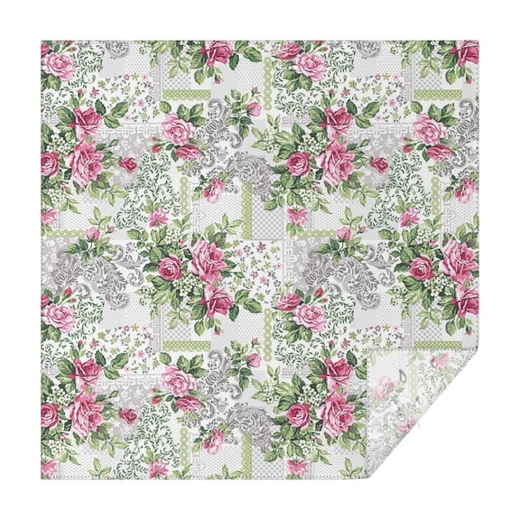 Pioneer Flower Floral Print Pattern Square Tablecloth,Waterproof Square Table Cover,Wipeable Spillproof Washable Table Cover for Home Kitchen Party Decor 42"X42"(107x107cm)