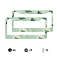 thumbnail image 3 of A Pair Of License Plate Frame Sunscreen Corrosion Resistant Rust 12.3×6.3in With Accessories Suitable For Any Car Palegreen Geometric Lines_2, 3 of 8