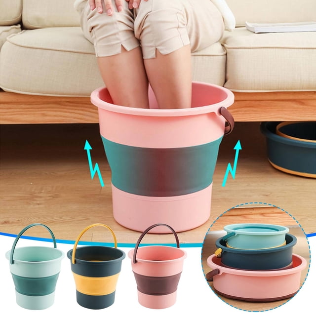 Cubo Plegable, Lavado de Coches, Cubo Telescópico Portátil para Pies.