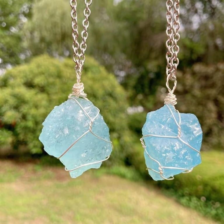 Genuine aquamarine necklace discount