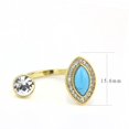 thumbnail image 2 of Luxe Jewelry Designs Women's Ion Plated Gold Stainless Steel Cuff Ring with Turquoise Synthetic, 2 of 4