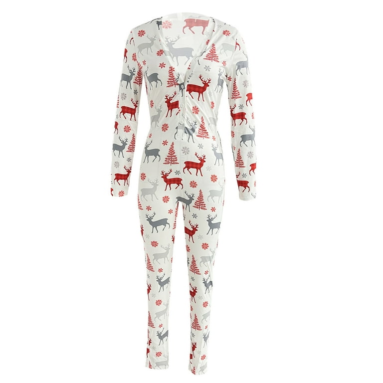 Sunisery Christmas Onesie Pajamas for Women Butt Flap Adults