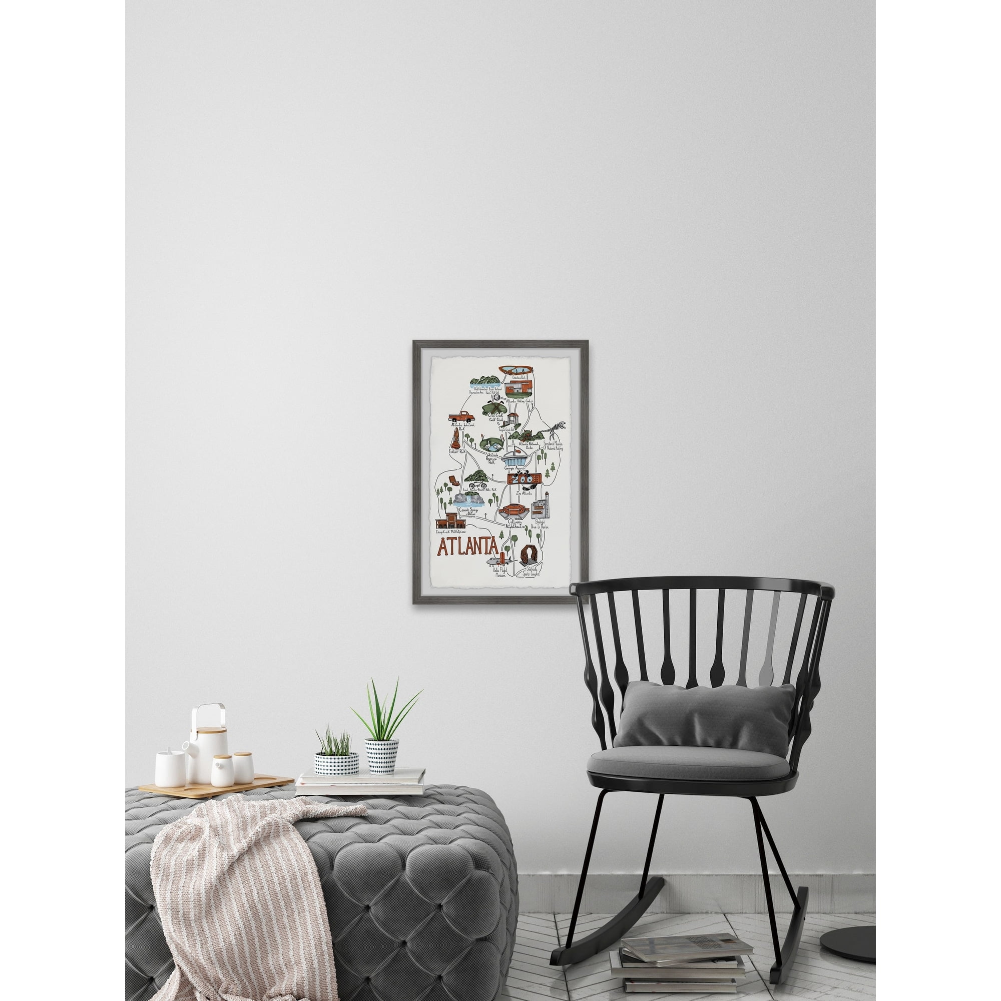Marmont Hill Illustrated Map of the City of Atlanta Framed Wall Art