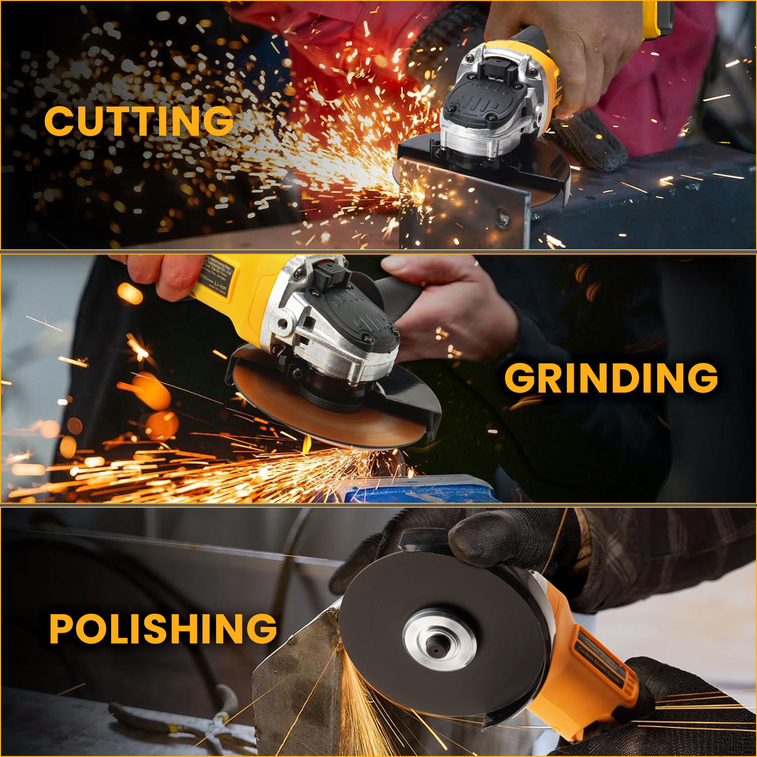 Cordless Angle Grinder, 125mm Disc, Fit Dewalt 20V Battery, 8500 RPM Max, Tool Only