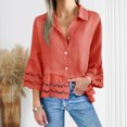 thumbnail image 2 of Puntoco Short Tops Blouses for women Clearance Women's Casual Short Sleeve Solid Ladies Round Neck Top Blouse Watermelon Red M(M), 2 of 8
