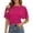 Hot Pink2, variant on Women's Cinched Waisted Tops Batwing Short Sleeve Tee Ruched T Shirt for Casual Everyday Wear Dark Gray,XS