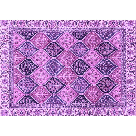 Ahgly Company Indoor Rectangle Abstract Purple Modern Area Rugs, 2' x 5'